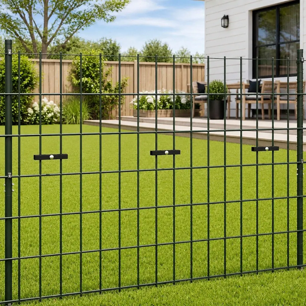 Garden Fence U Mat Connector 10 Sets Galvanized Steel Anthracite
