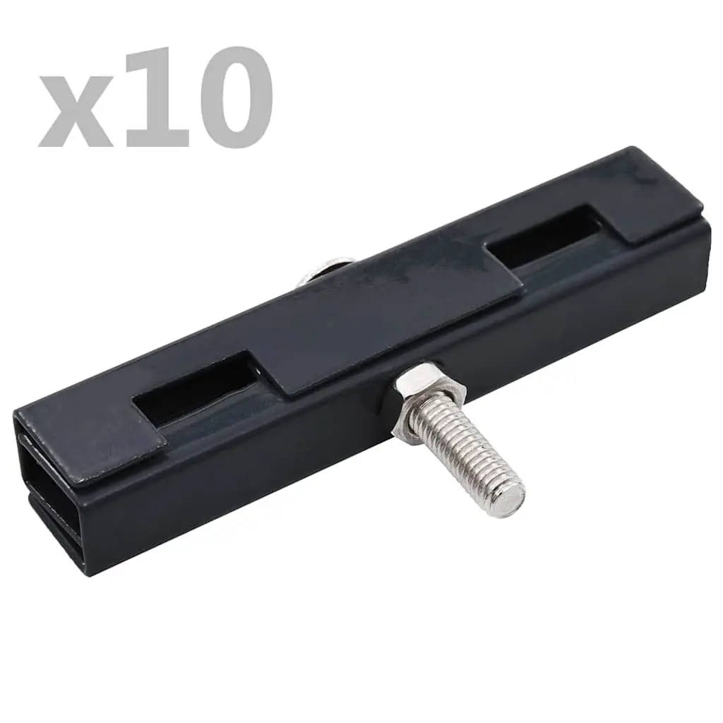 Garden Fence U Mat Connector 10 Sets Galvanized Steel Anthracite