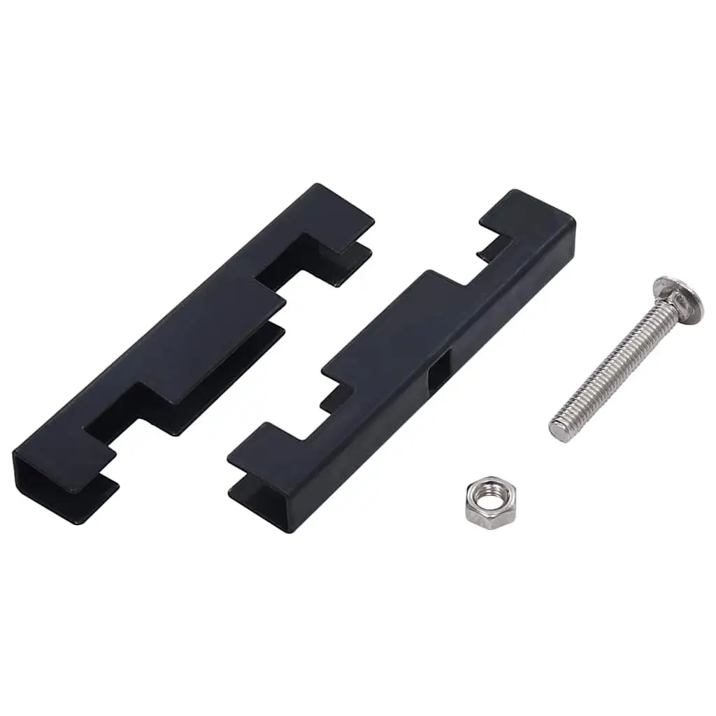 Garden Fence U Mat Connector 10 Sets Galvanized Steel Anthracite