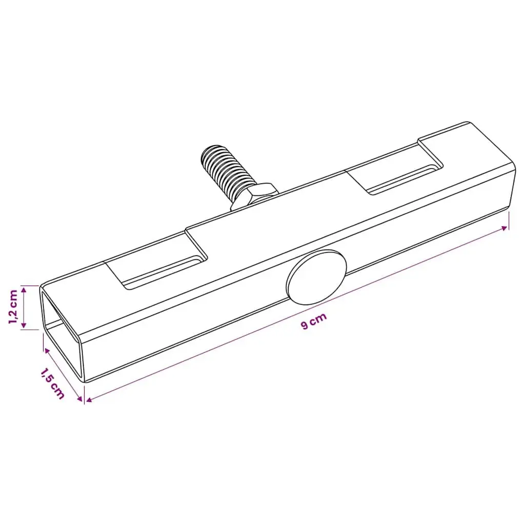 Garden Fence U Mat Connector 10 Sets Galvanized Steel Anthracite