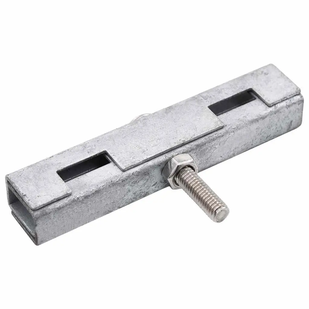 U Mat Connectors Joining Hardware Galvanized Steel 50x200 mm Silver 10 Piece