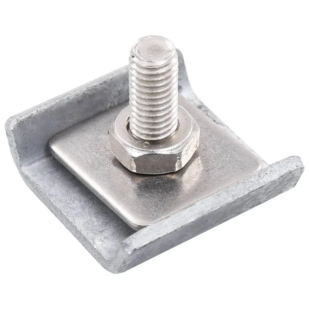 Grid Mat Fence Connector 25 Sets Steel Hot Dip Galvanised Silver