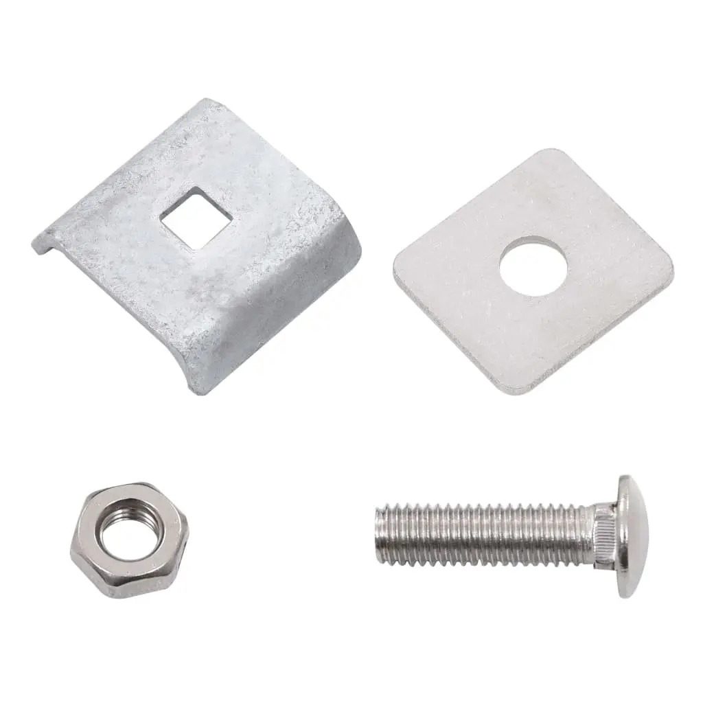 Grid Mat Fence Connector 25 Sets Steel Hot Dip Galvanised Silver