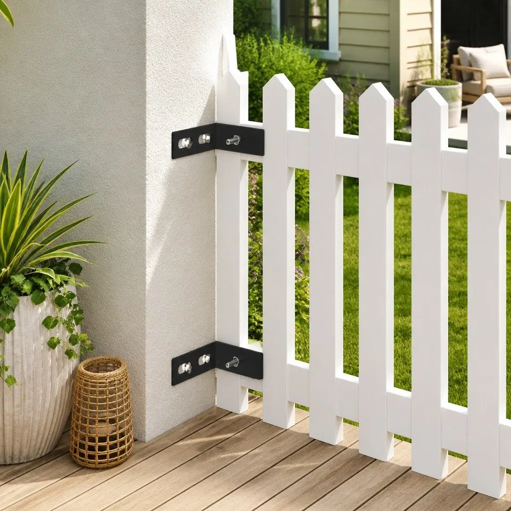 Wall Corner Connector 10 Sets Anthracite Garden Fence Reinforcement Brackets 65mm Short Leg 100mm Long Leg