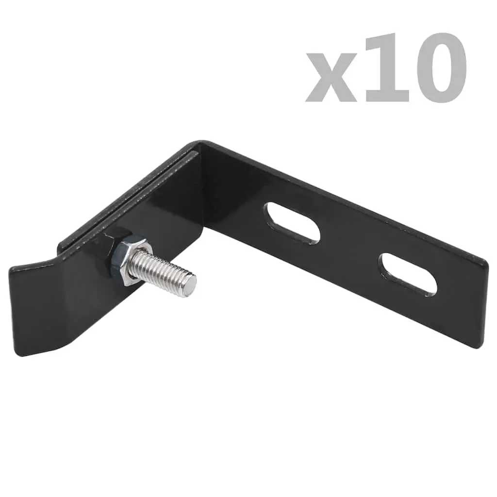 Wall Corner Connector 10 Sets Anthracite Garden Fence Reinforcement Brackets 65mm Short Leg 100mm Long Leg