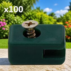 Reliable Green Fence Tension Wire Holders - 100 Sets