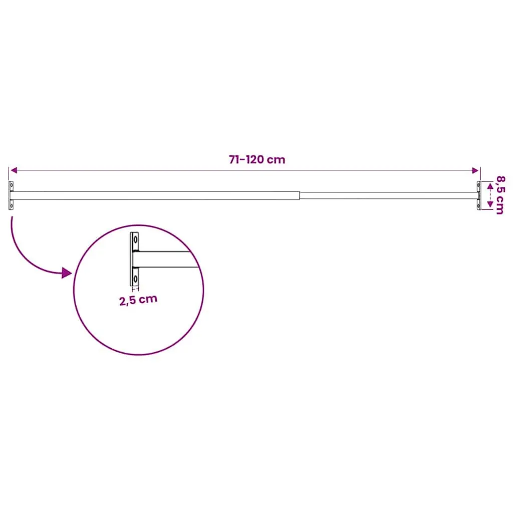 Adjustable Security Window Bar Home Protection 710-1200mm Silver