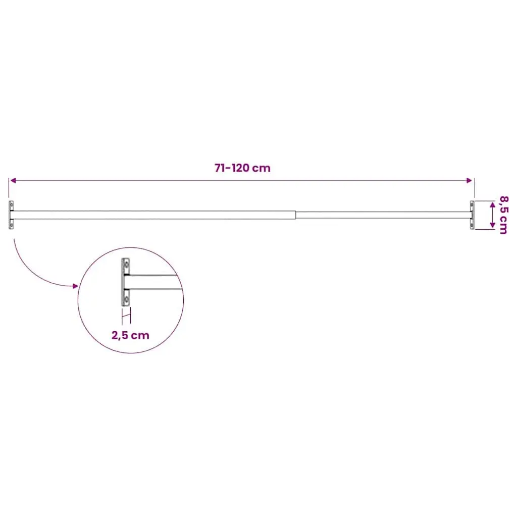 Adjustable Security Window Bars Set 3 Piece 710-1200 mm Silver