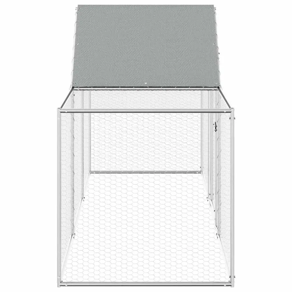 Chicken Coop Galvanised Steel 3x1x1.5m Garden Poultry House Run Enclosure Silver