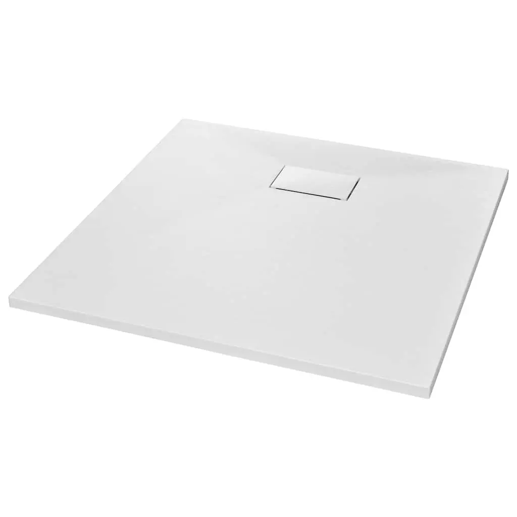 Shower Base Tray White 80x80 cm Low Profile SMC Skid Resistant