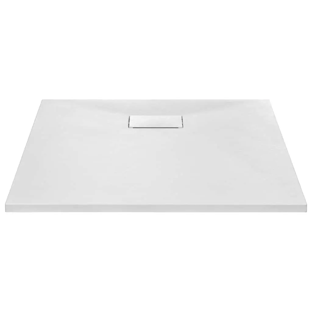 Shower Base Tray White 80x80 cm Low Profile SMC Skid Resistant