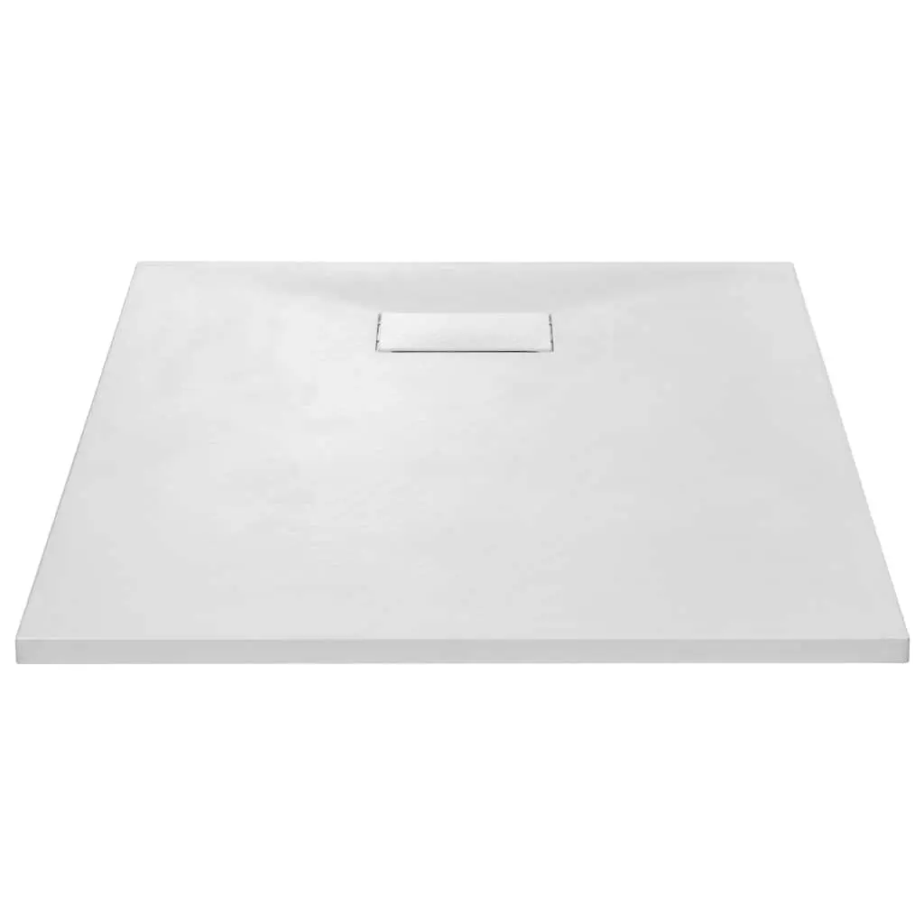 Shower Base Tray White Low Profile 100x80 cm Skid Resistant Bathroom Fixture