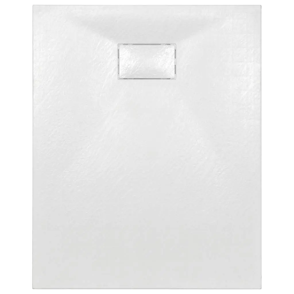 Shower Base Tray White Low Profile 100x80 cm Skid Resistant Bathroom Fixture