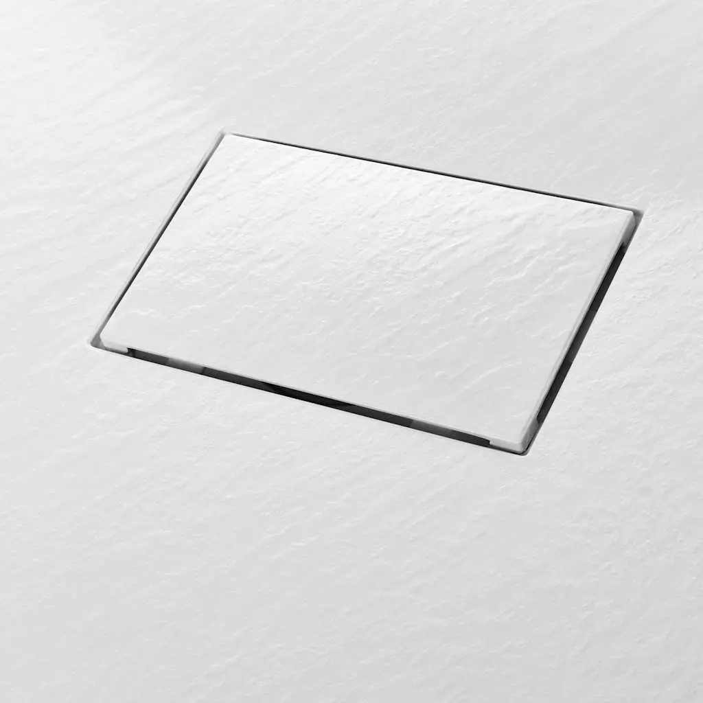 Shower Base Tray White Low Profile 100x80 cm Skid Resistant Bathroom Fixture