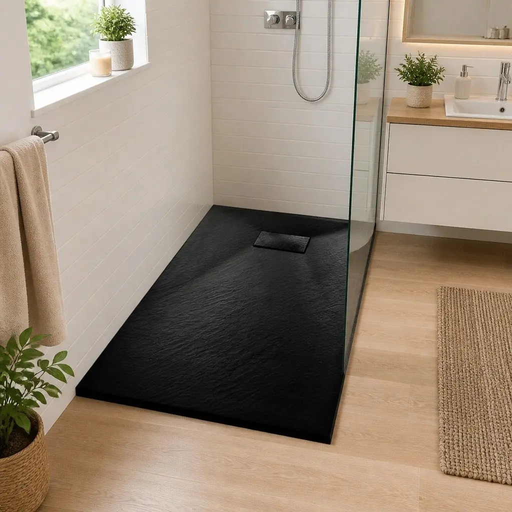 Black Shower Base Tray 90x70 cm