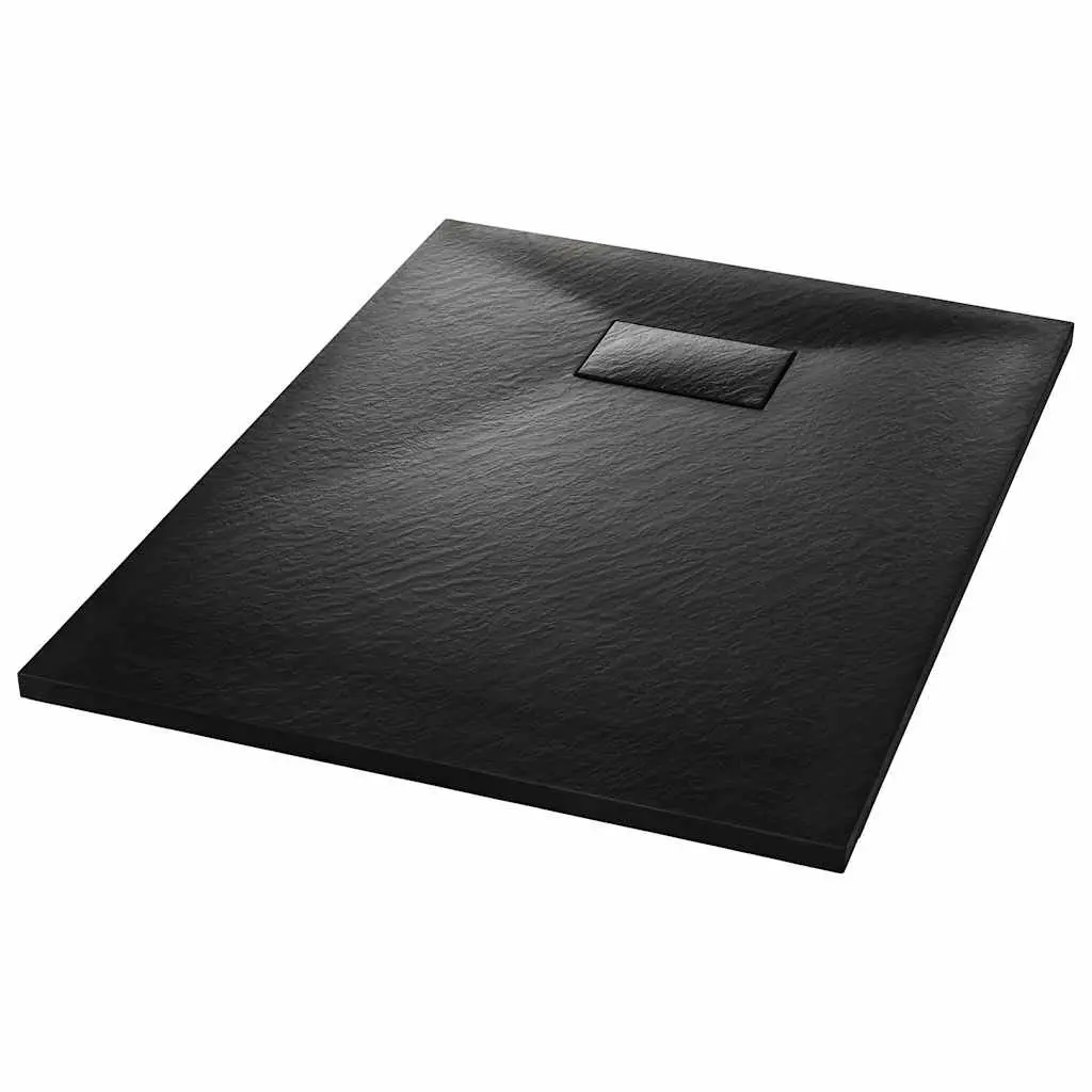 Shower Base Tray Black Low Profile 100x70 cm Modern Bathroom
