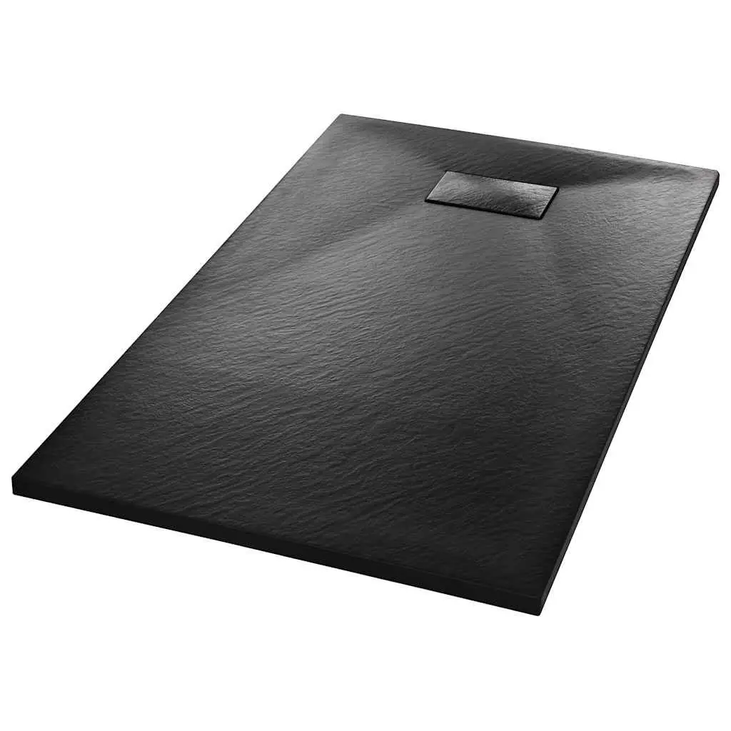 Shower Base Tray Black 120x70cm Low Profile Bathroom Fixture Skid Resistant