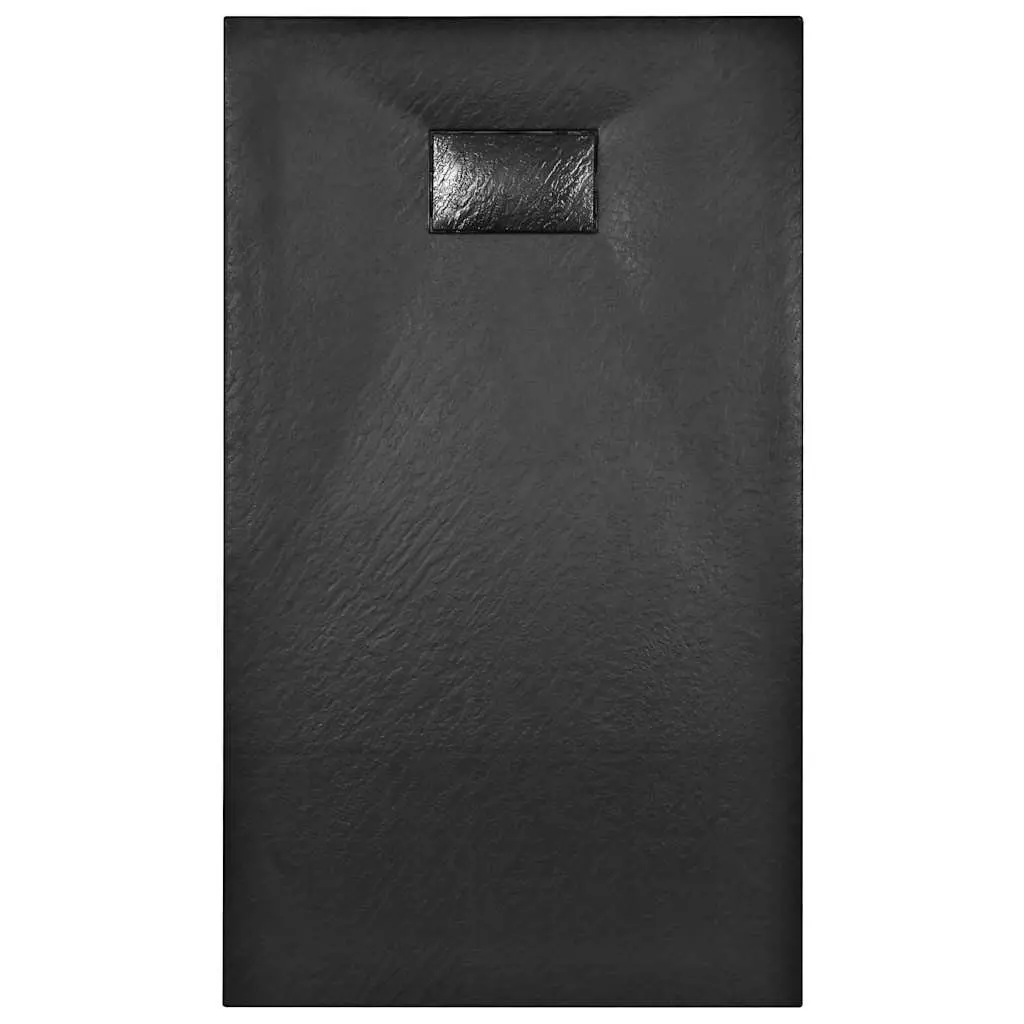 Shower Base Tray Black 120x70cm Low Profile Bathroom Fixture Skid Resistant
