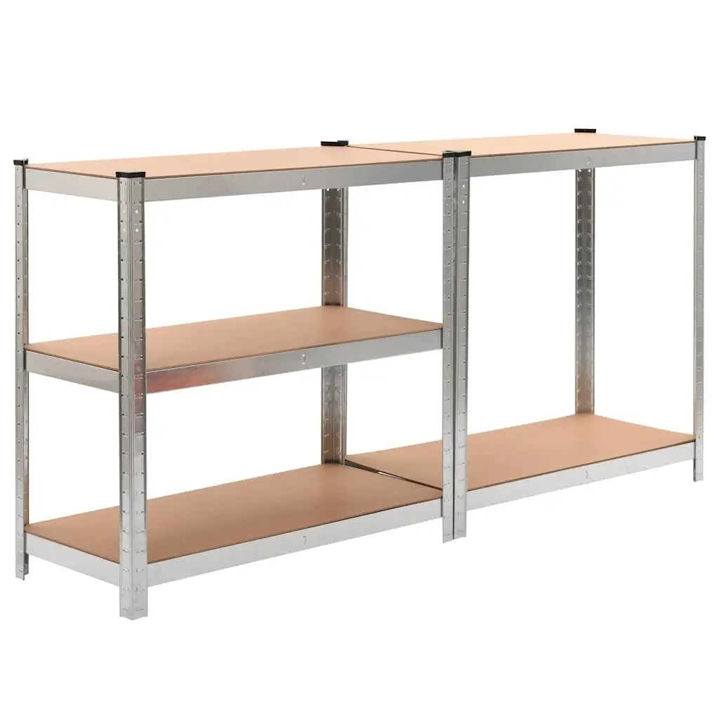 Industrial Storage Shelves Heavy Duty Rack Organiser 90 x 40 x 180 cm Brown 2 Piece