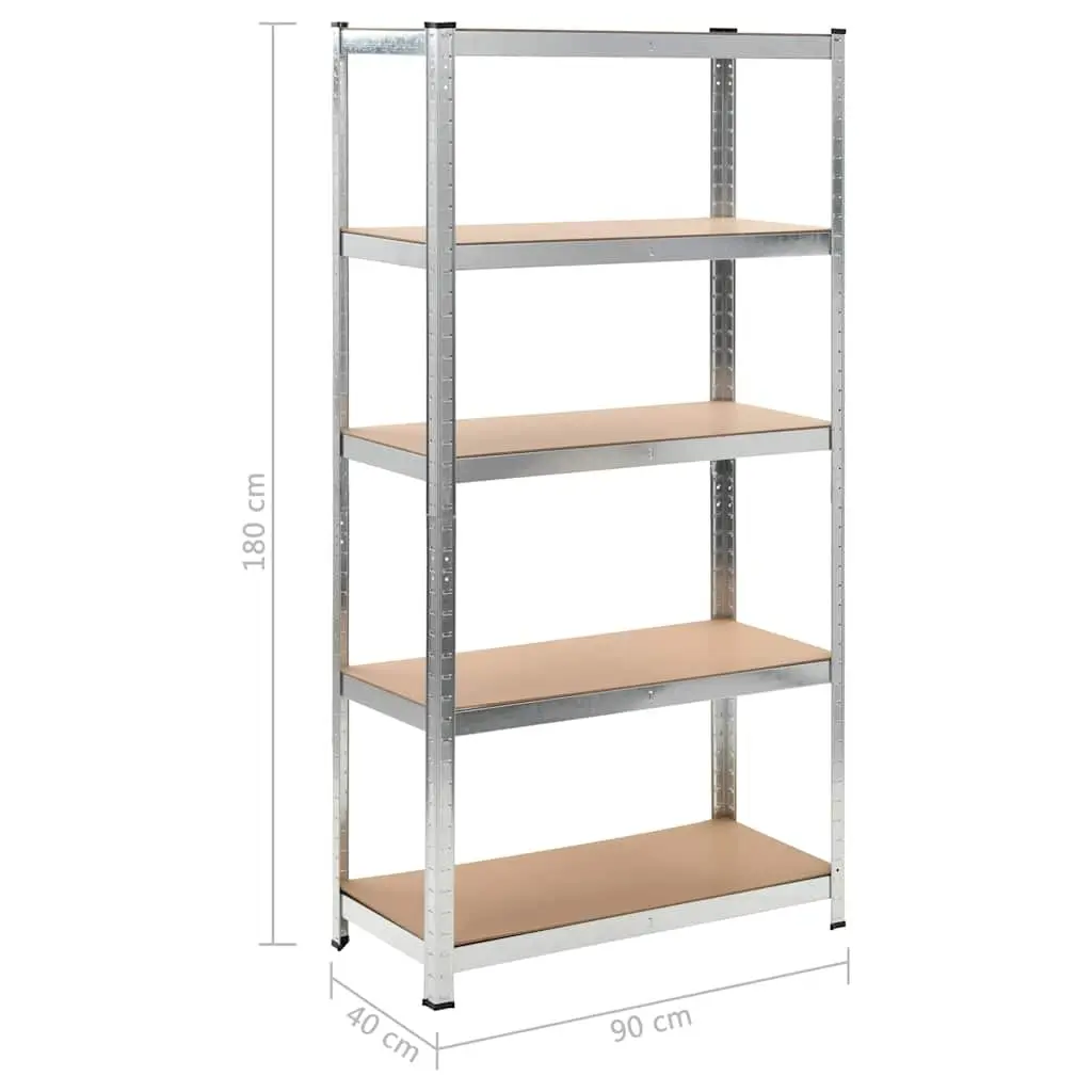Industrial Storage Shelves Heavy Duty Rack Organiser 90 x 40 x 180 cm Brown 2 Piece