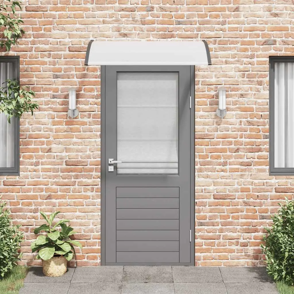 Door Canopy Awning Window Shelter Polycarbonate 120x75cm Black Transparent
