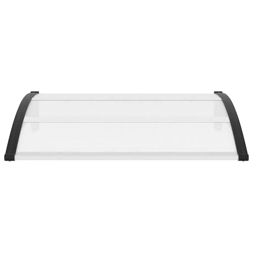 Door Canopy Awning Window Shelter Polycarbonate 120x75cm Black Transparent
