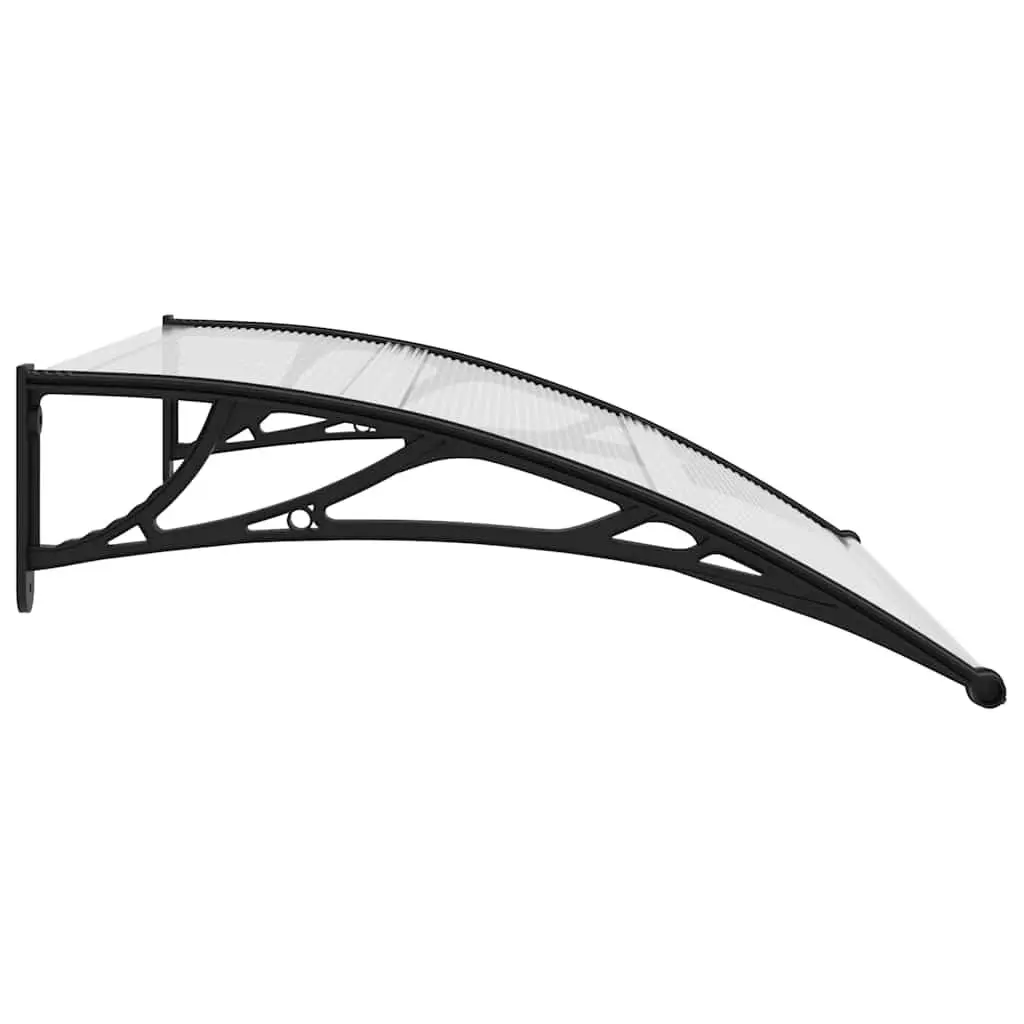 Door Canopy Awning Window Shelter Polycarbonate 120x75cm Black Transparent