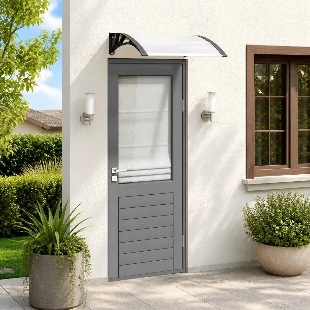 Door Canopy Outdoor Shelter 200x75cm Black