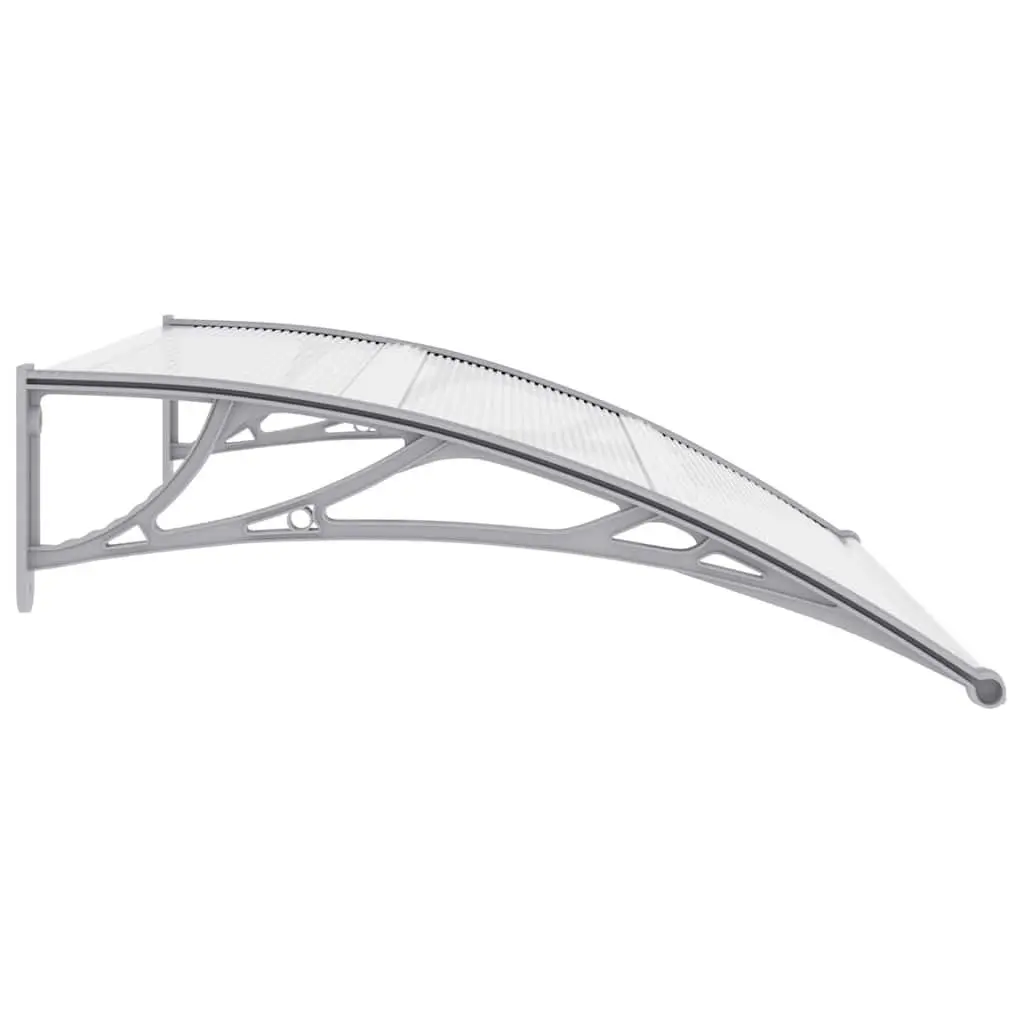 Door Canopy Outdoor Shelter 120 x 75 cm Grey Transparent Polycarbonate Shade