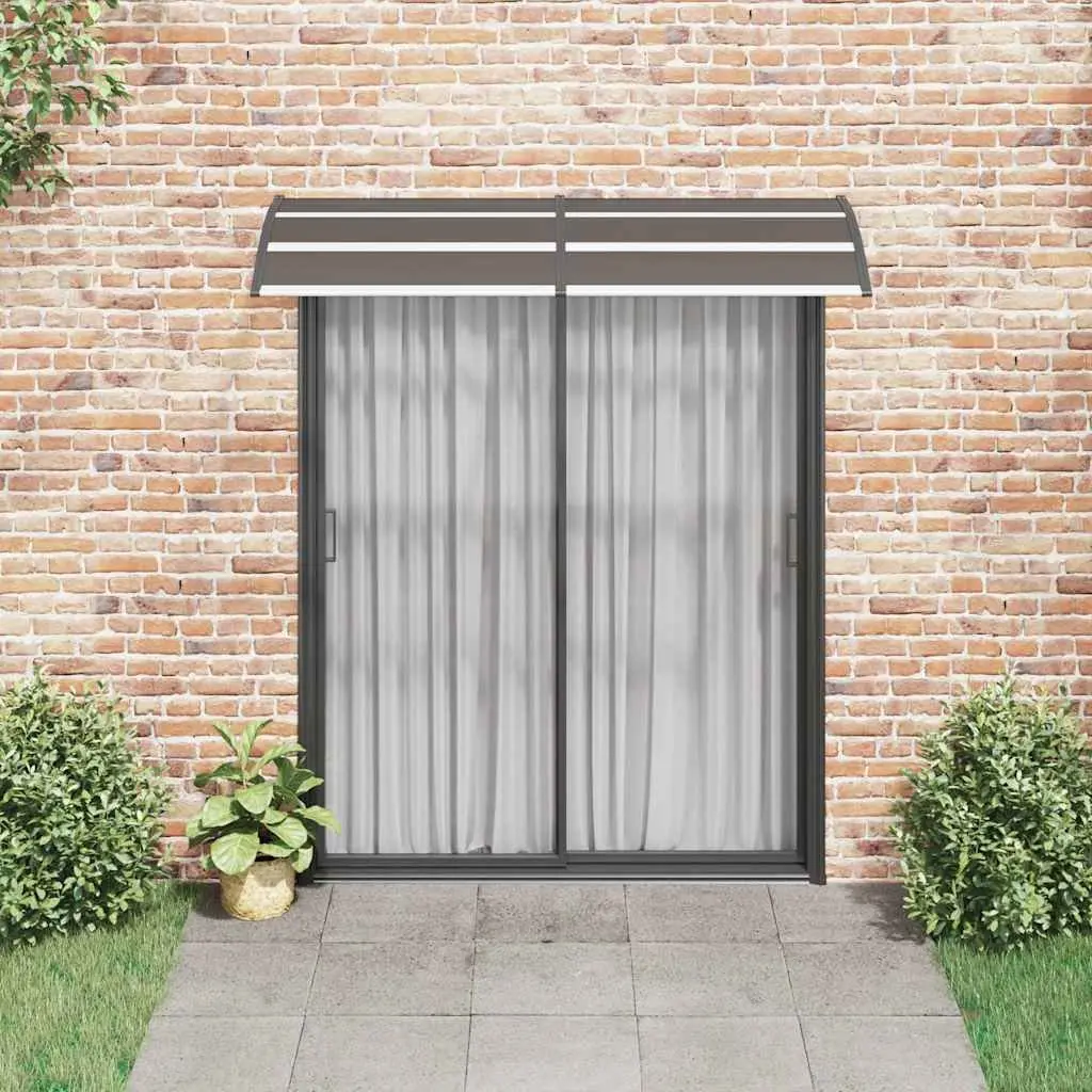 Door Canopy Black 200x75 cm Polycarbonate Awning Shelter
