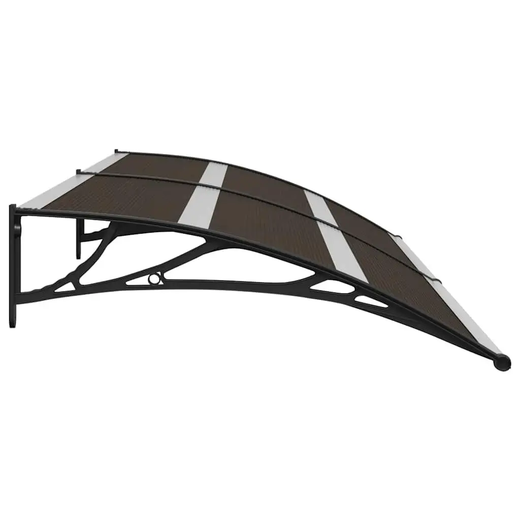 Door Canopy Outdoor Shelter 240x75cm Black Polycarbonate