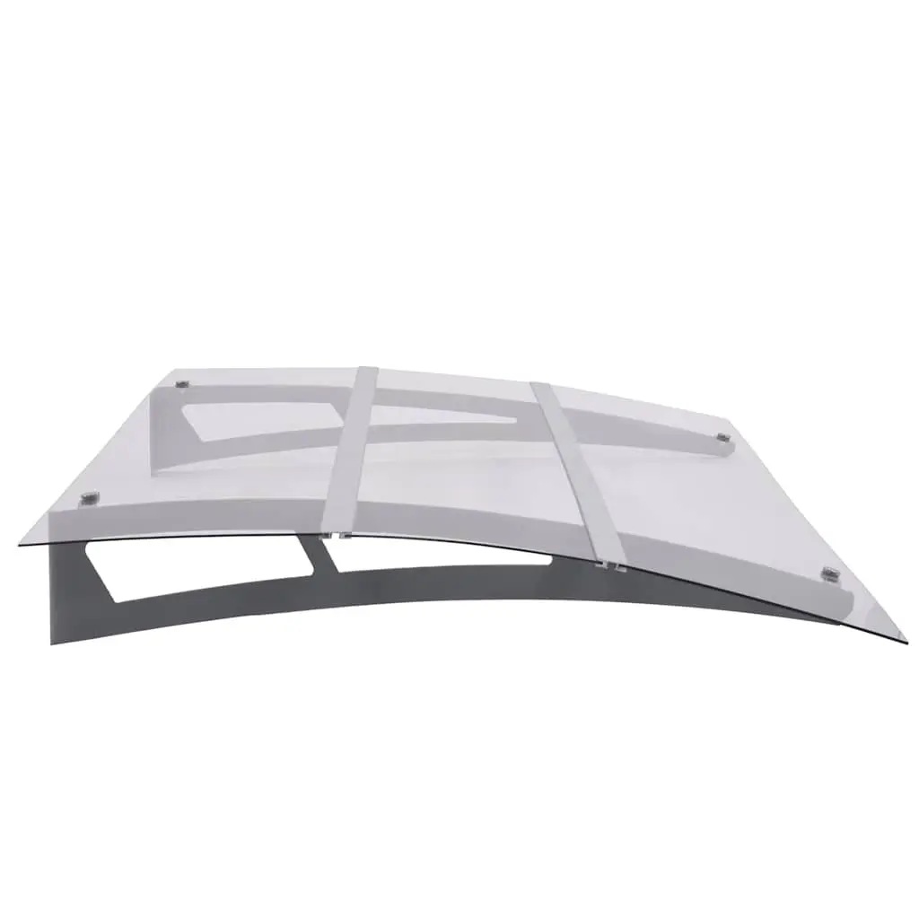 Door Canopy Weather Protection Polycarbonate 120x90cm Silver Transparent