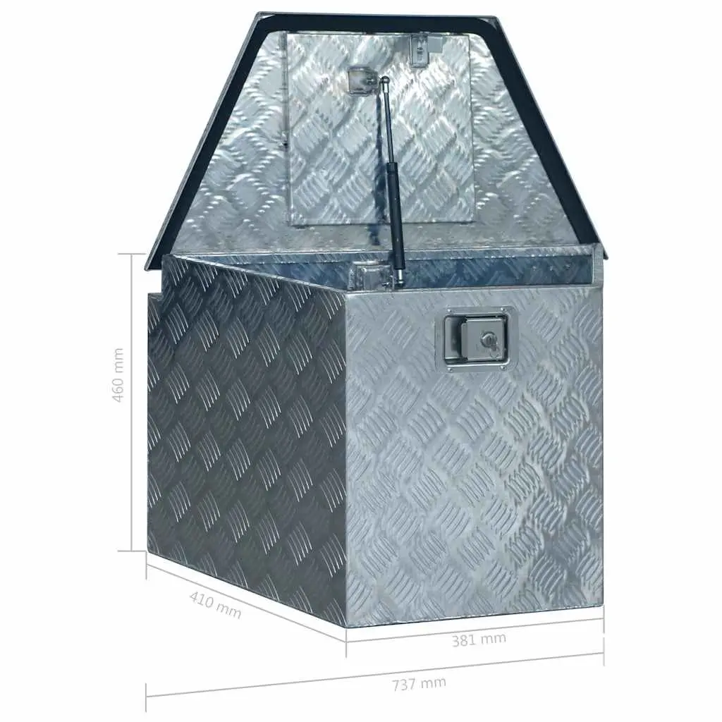 Aluminium Storage Box Tool Organiser 737x410x460 mm Silver