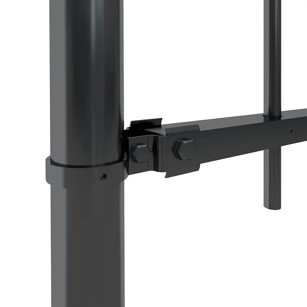 Garden Fence Panel Decorative Outdoor 181x150 cm Black Steel Posts