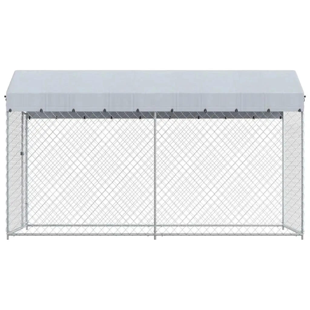 Large Dog Kennel Run Exercise Pen 382 x 192 x 225 cm Silver