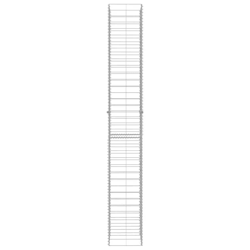 Gabion Baskets 3 Piece Retaining Wall Fencing 25x25x197cm Galvanised Steel Silver