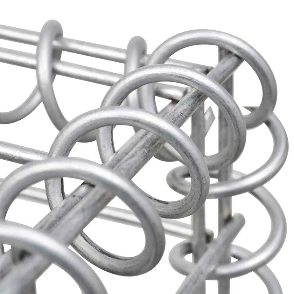 Gabion Baskets 3 Piece Retaining Wall Fencing 25x25x197cm Galvanised Steel Silver