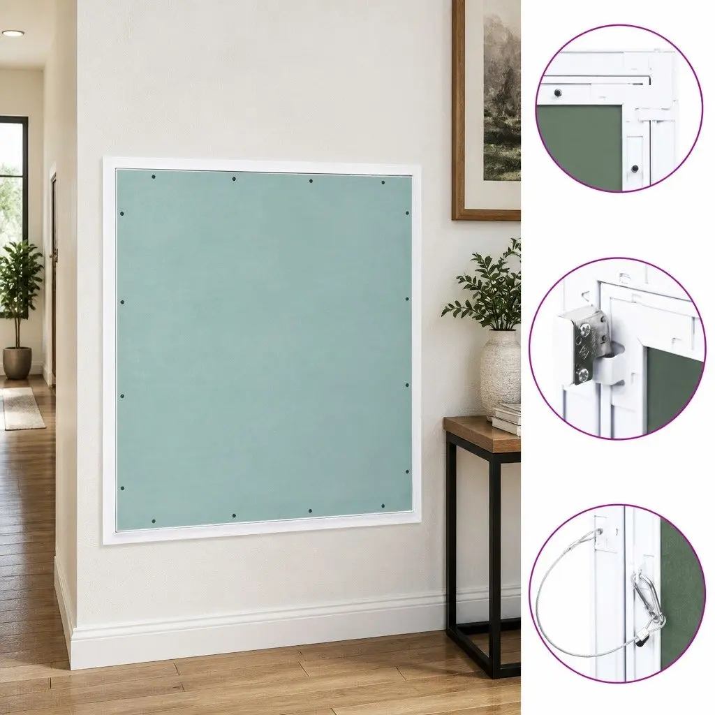 Access Panel Inspection Hatch Aluminium Frame 600x600mm Green Plasterboard