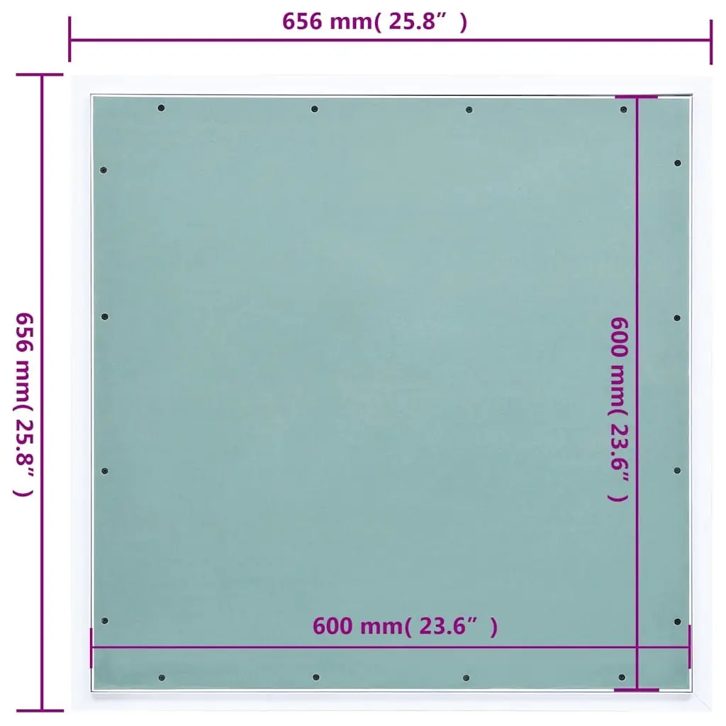 Access Panel Inspection Hatch Aluminium Frame 600x600mm Green Plasterboard