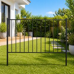 Black Steel Garden Fence Panel 1.7x1m: Value and Durability