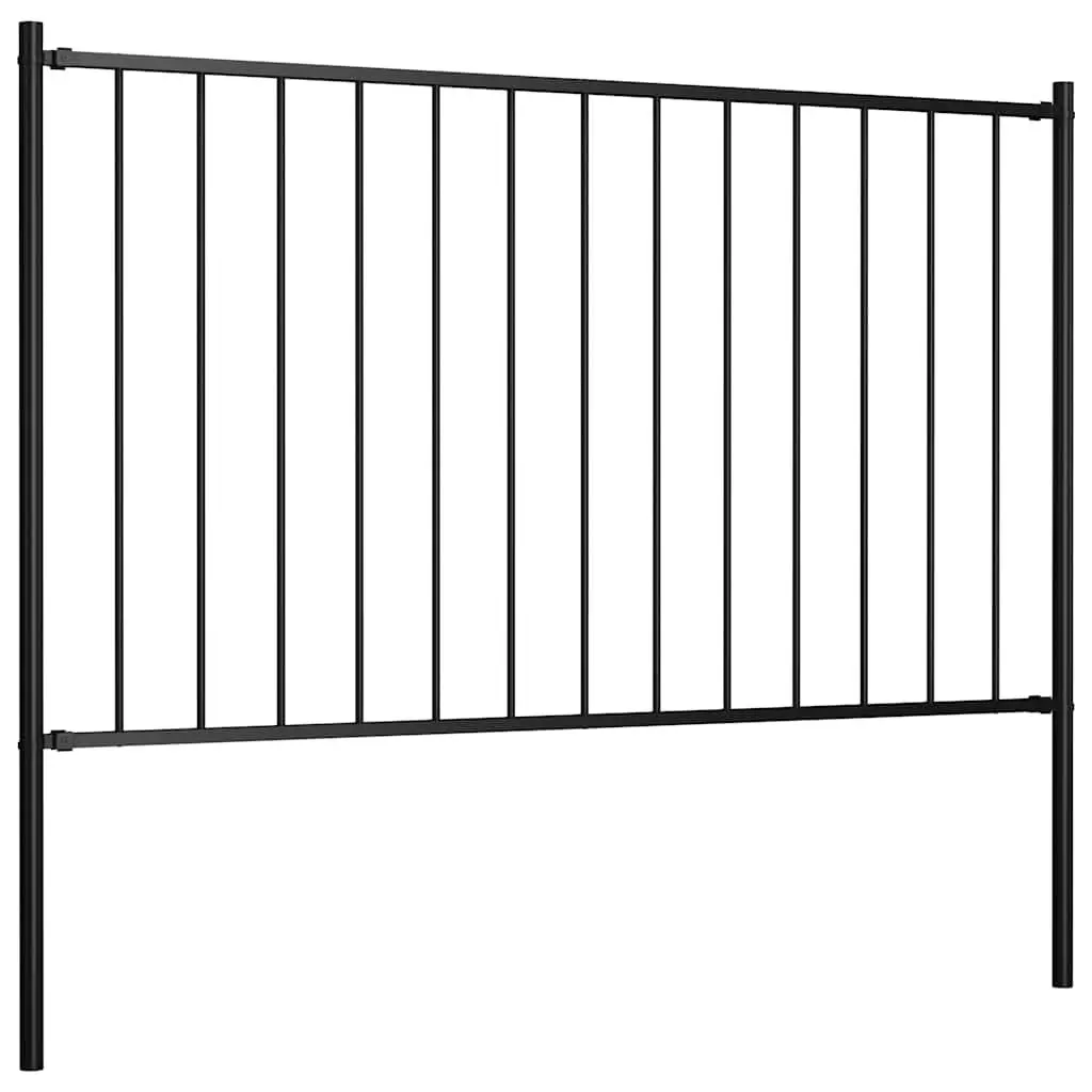 Steel Fence Panel Garden Partition 1.7x1m Black