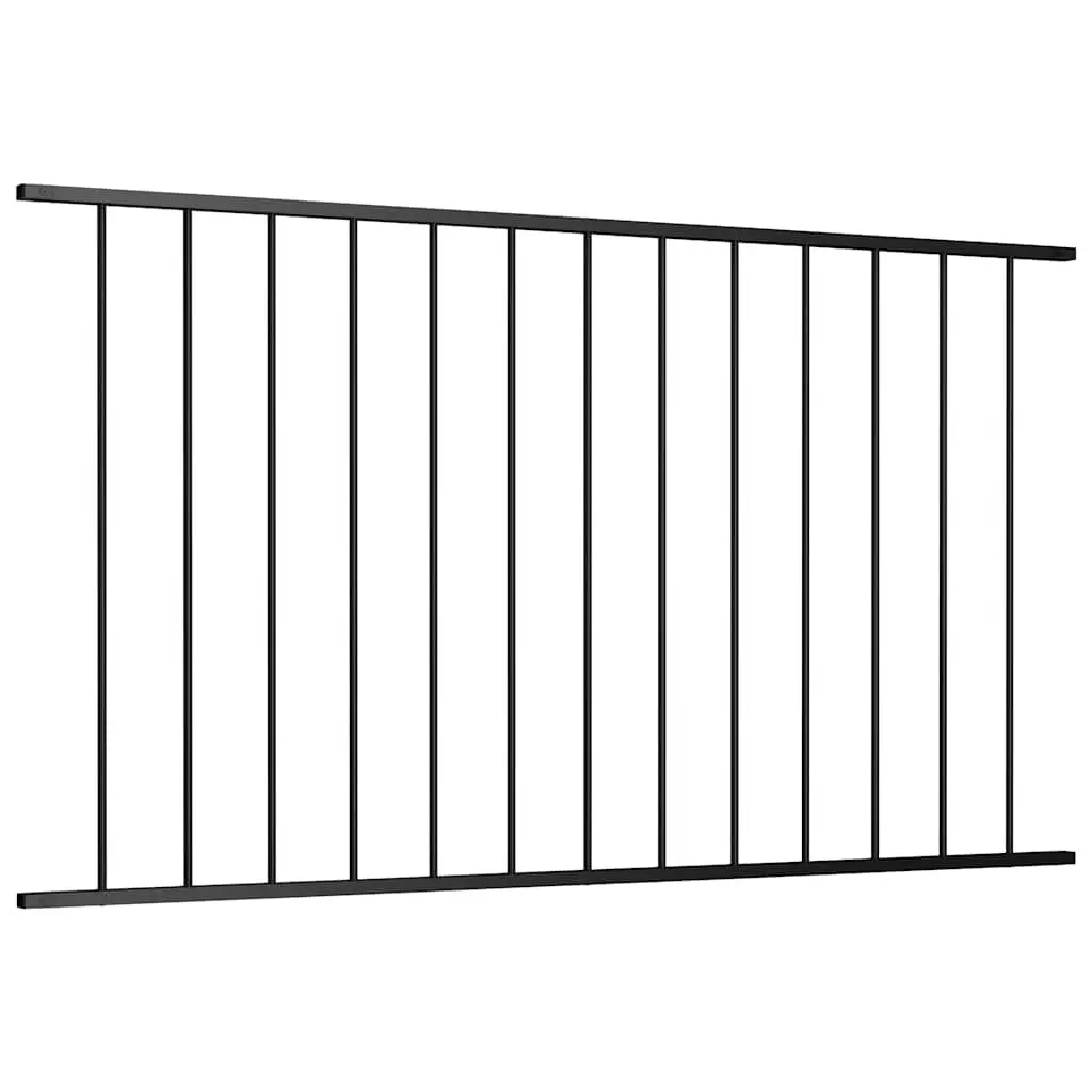 Steel Garden Fence Panel Outdoor Barrier 1.7 x 1 m Black Weather Resistant