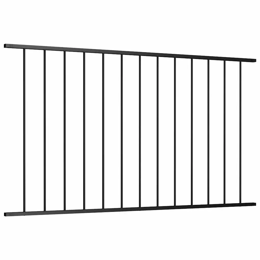 Steel Fence Panel Garden Barrier 1.7 x 1.17 m Black Outdoor Screening