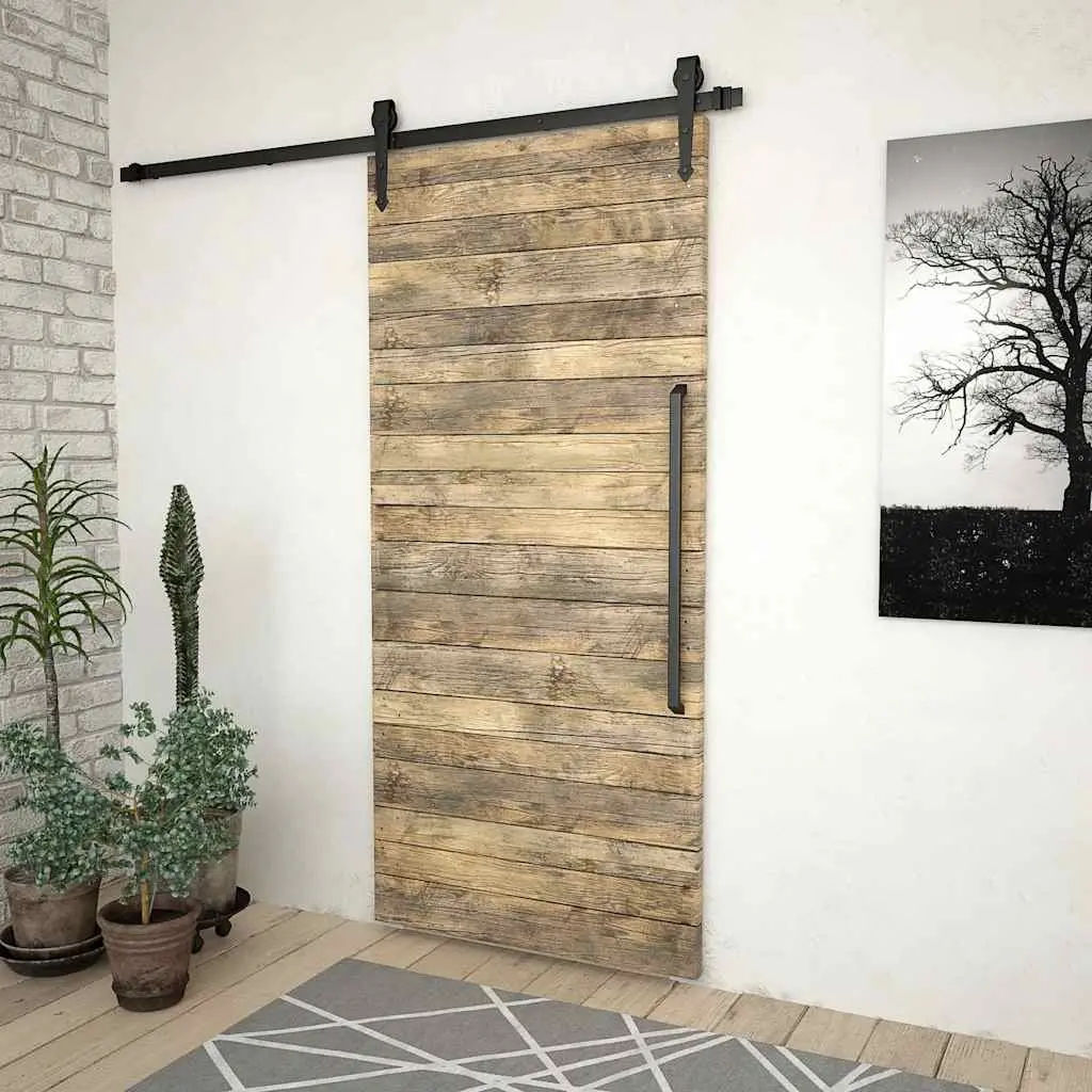 Sliding Door Hardware Kit Barn Door 200cm Black