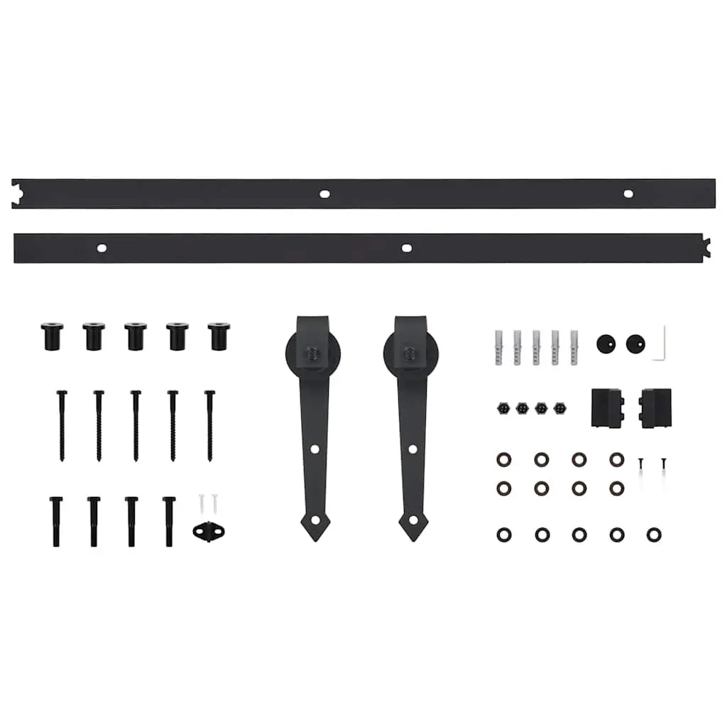 Sliding Door Hardware Kit Barn Door 200cm Black