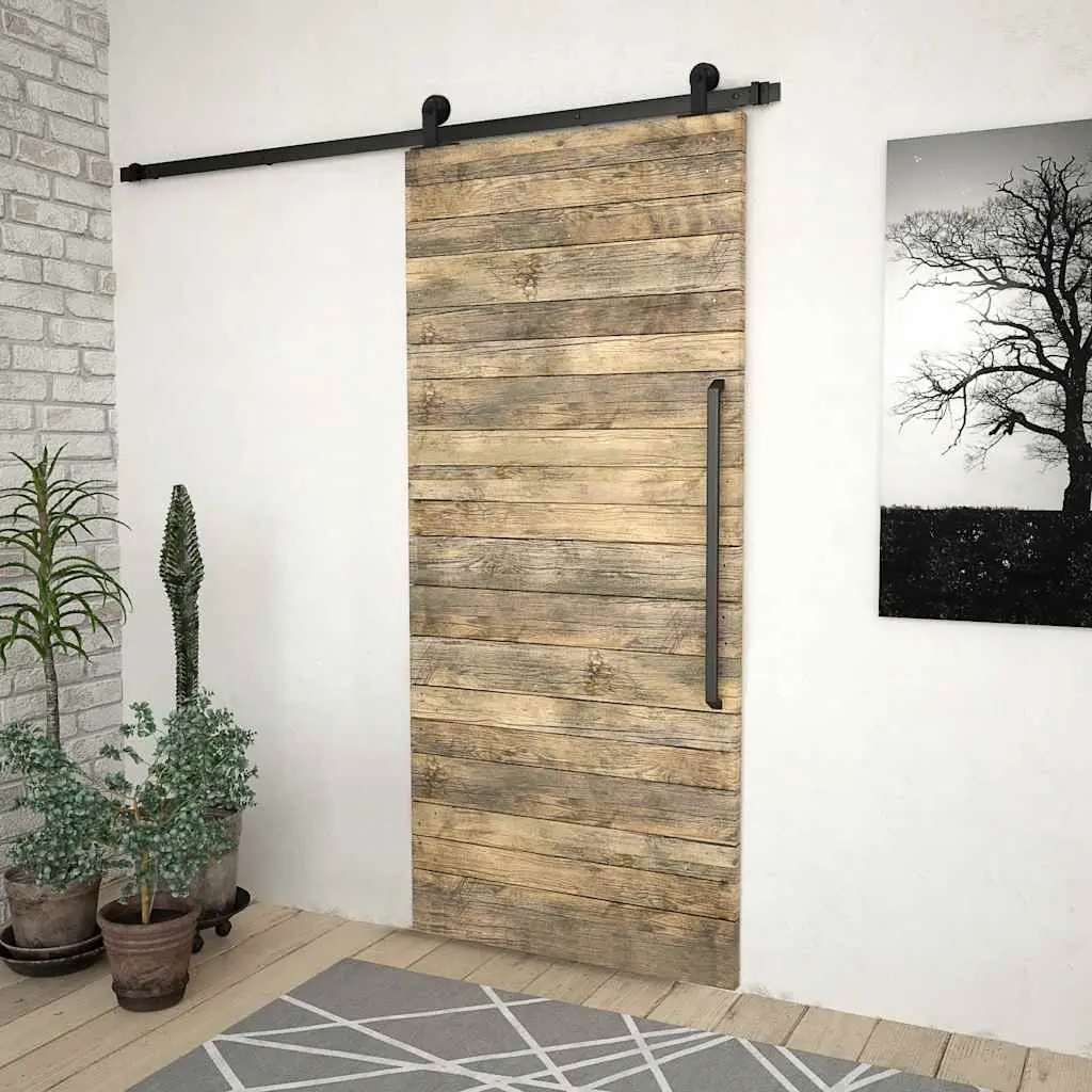 Sliding Door Hardware Kit Barn Kitchen 200cm Track Rail Black