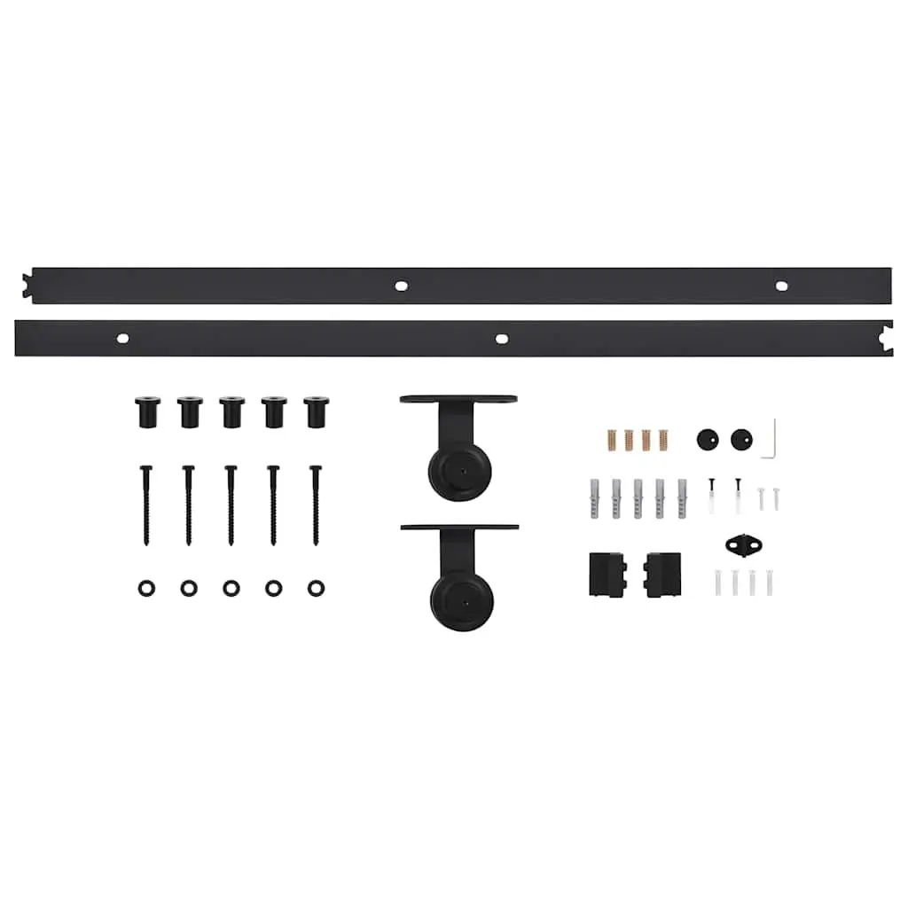 Sliding Door Hardware Kit Barn Kitchen 200cm Track Rail Black