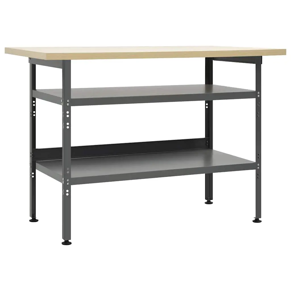 Grey Steel Workbench 120x60x85cm
