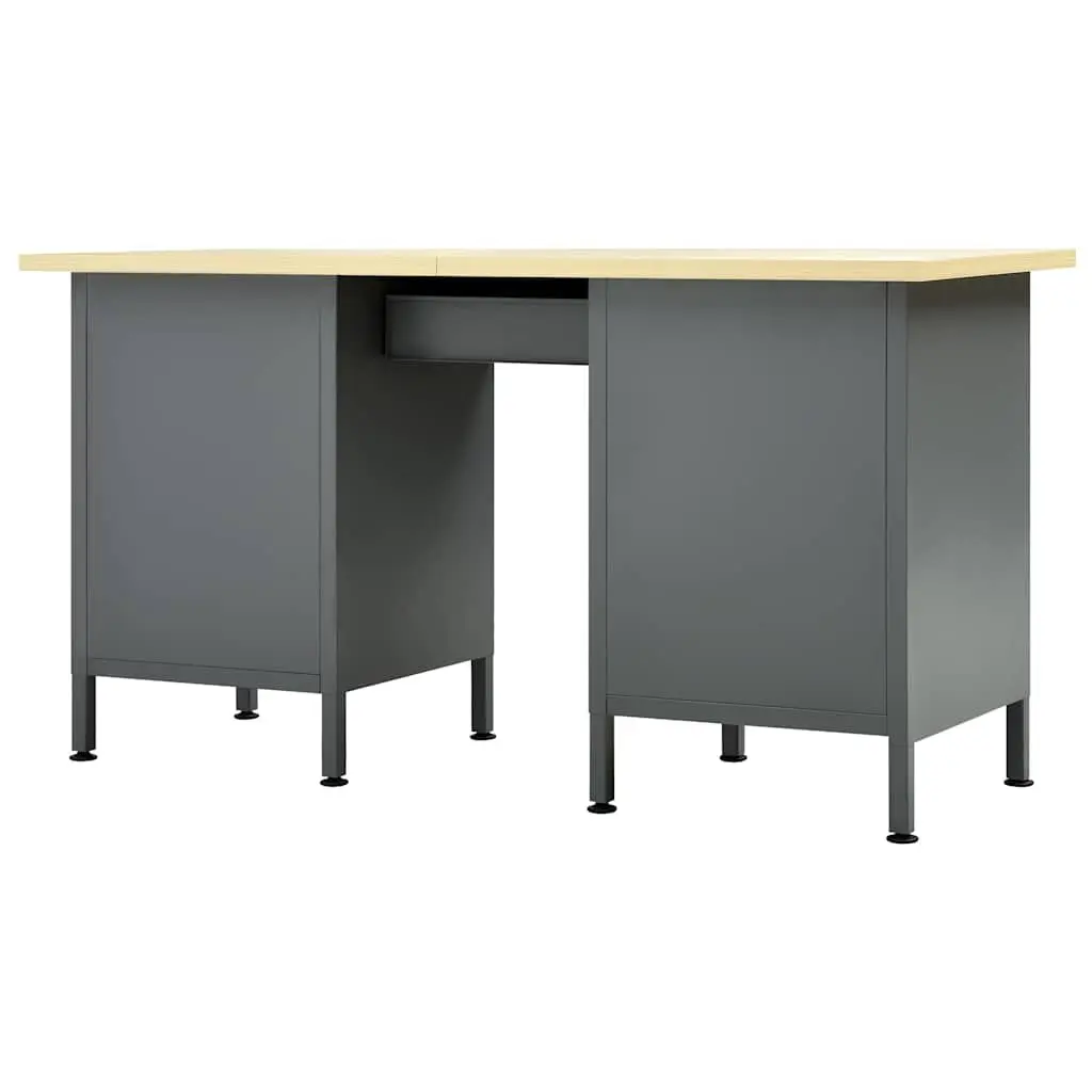 Workbench Heavy Duty Storage 160x60x85cm Black 6 Drawers Lockable Cabinet