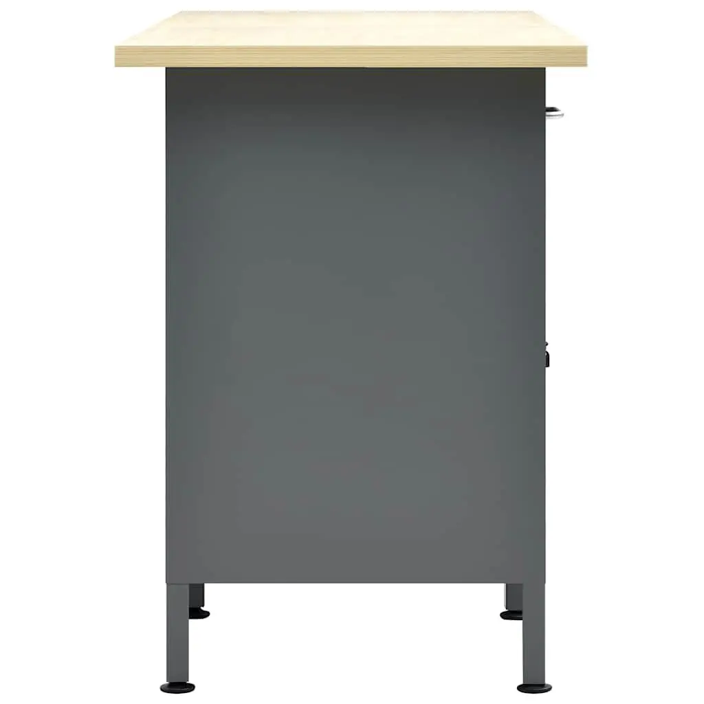 Workbench Heavy Duty Storage 160x60x85cm Black 6 Drawers Lockable Cabinet